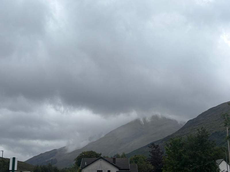 Clouds and rain are common in the  West Highland Way.