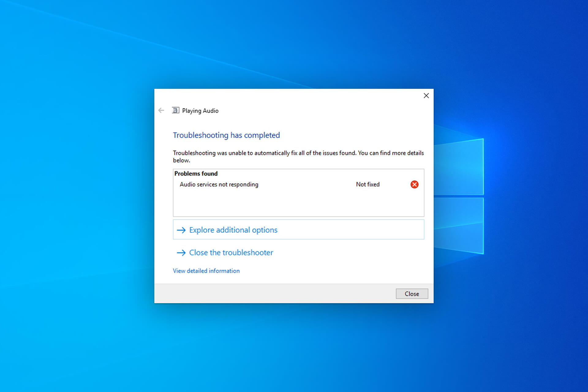 how to fix windows 10 audio services not responding